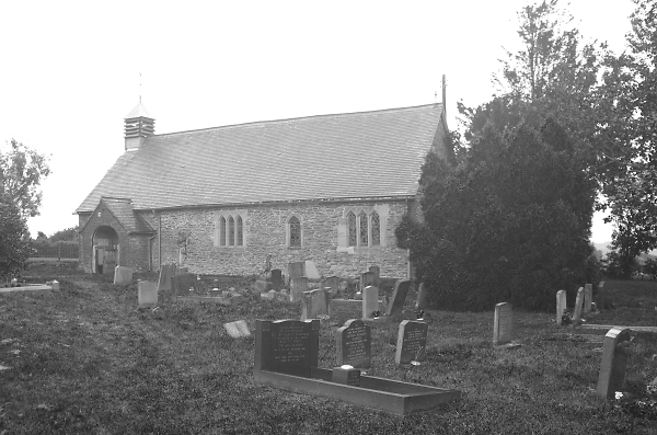 country chruch in b/w