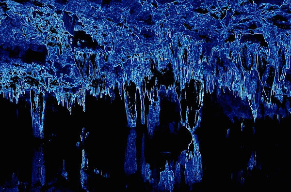 Neon Stalactites and Stalagmites
