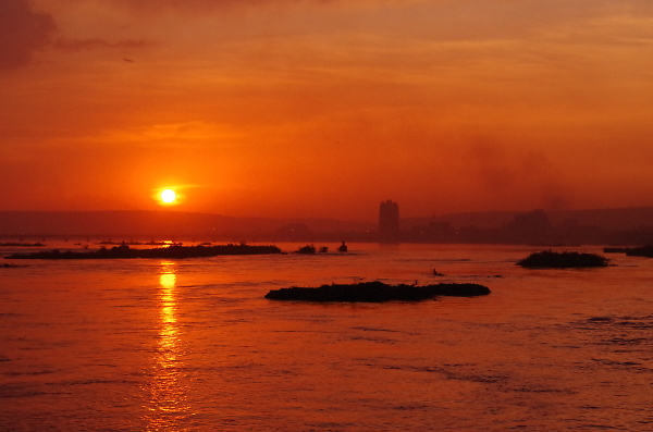 African sunset over Bamako, Mali