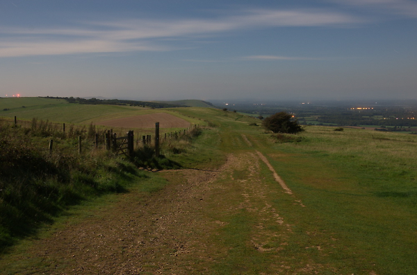 South Downs at night
