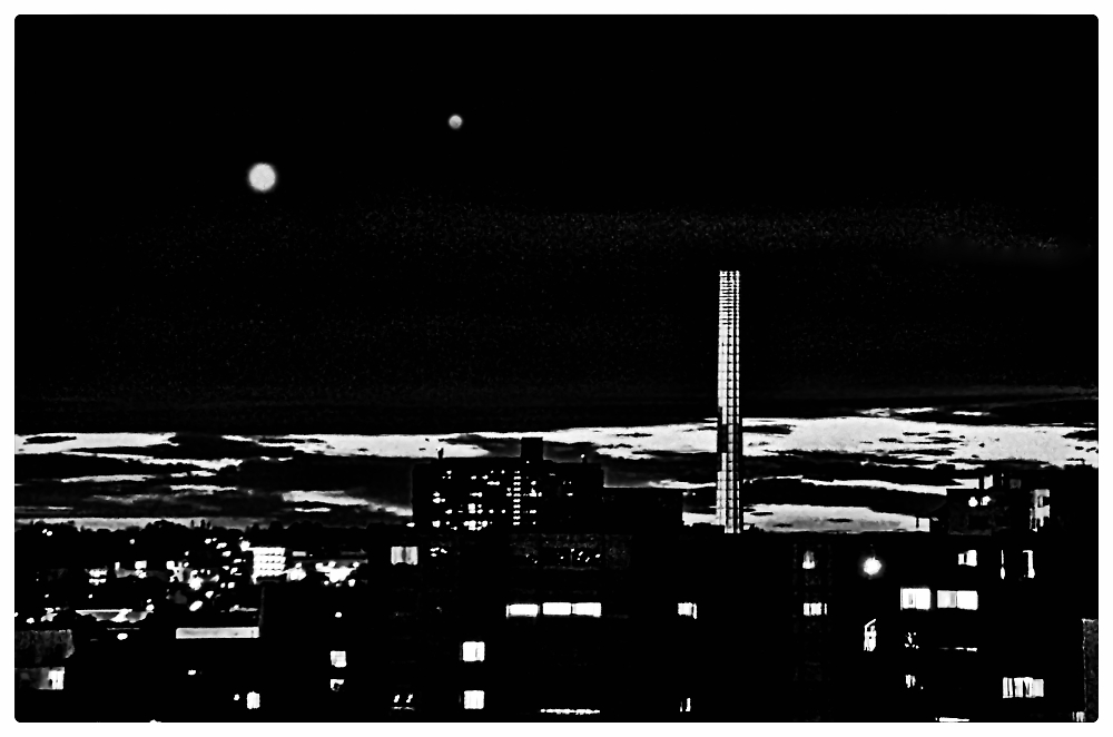 The Earth's two moons - the day and night moon meet up
