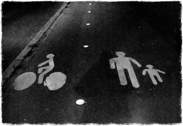 Flat ghosts out for a nocturnal ride and stroll - taking a rest from scaring