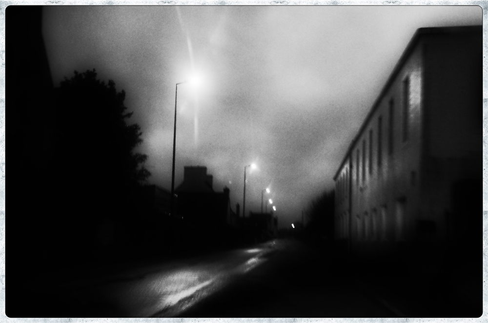 Early morning small town
