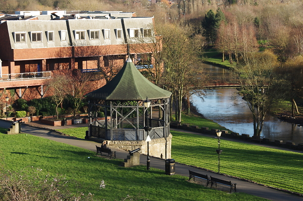 The grounds of Tamworth castle in Staffordshire