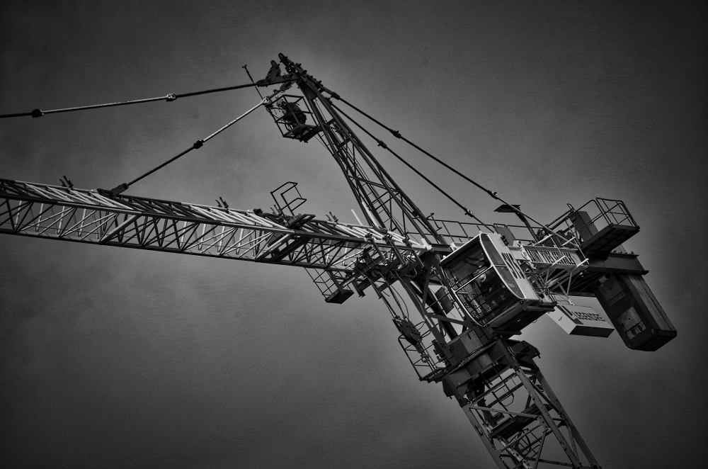 Dark racing crane