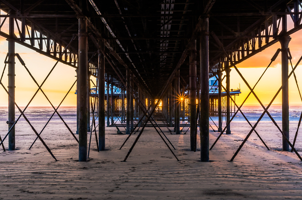As the sun goes down.