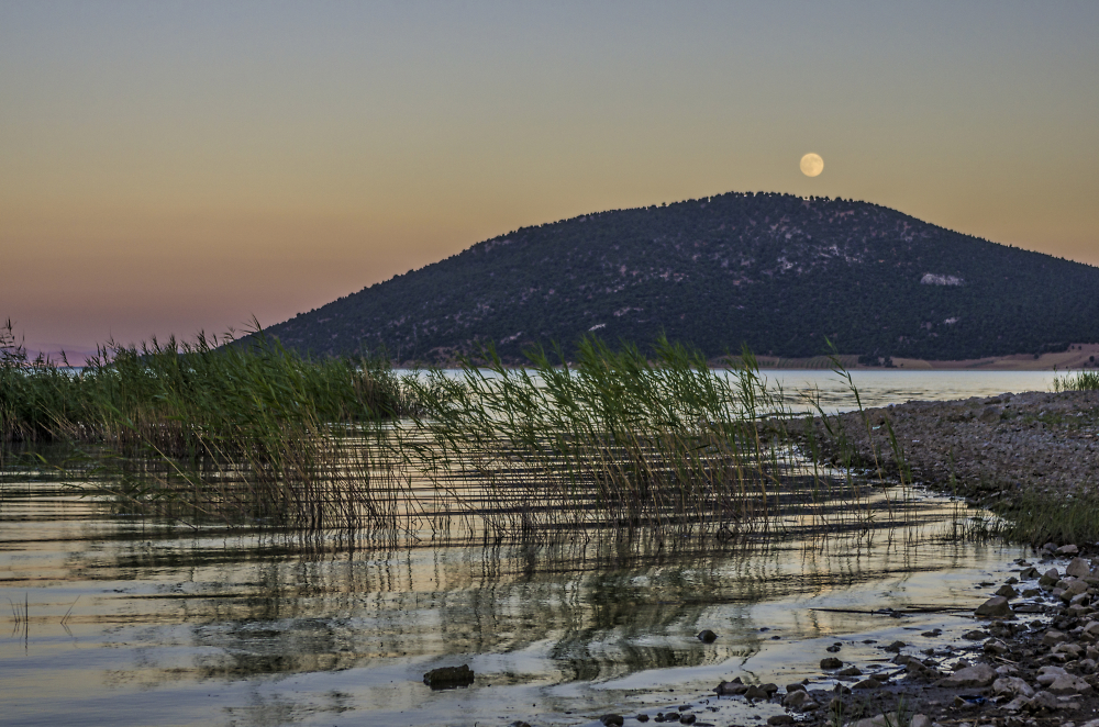 Early Rise of the Moon over Lake Beysehir