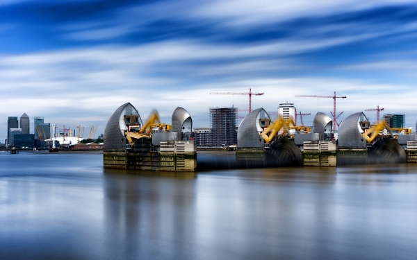 Thames Barrier in motion...