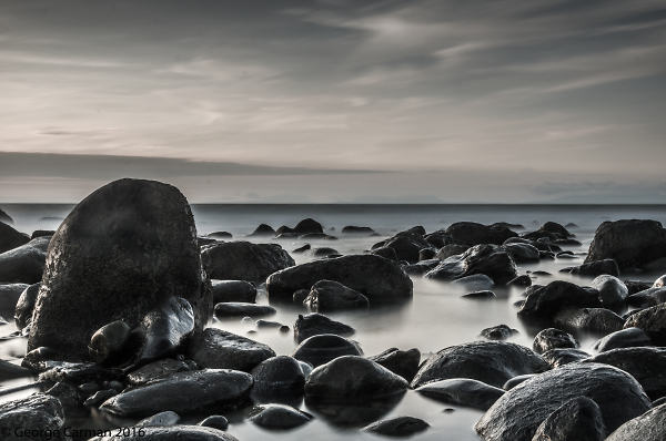 Boulders in the sea