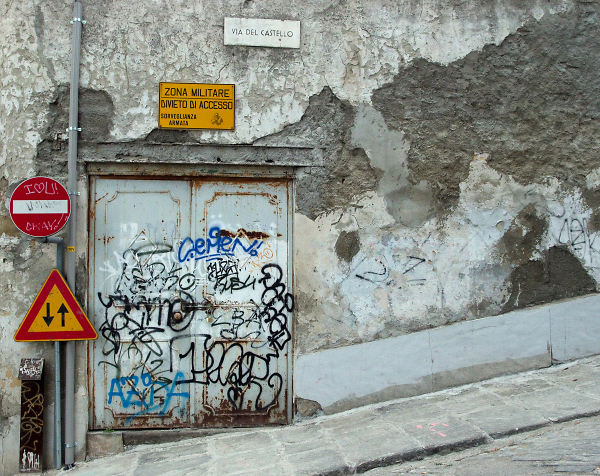 On a hill, on a street, in Italy