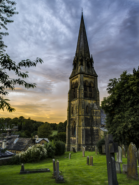 Sunset at Edensor Church
