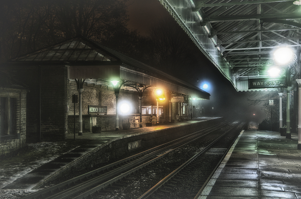 Hebden Bridge Station at Night