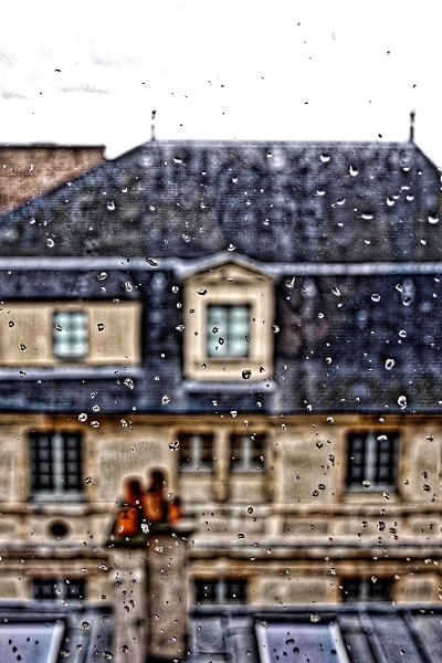 A tiny piece of Paris viewed between drops of desultory rain