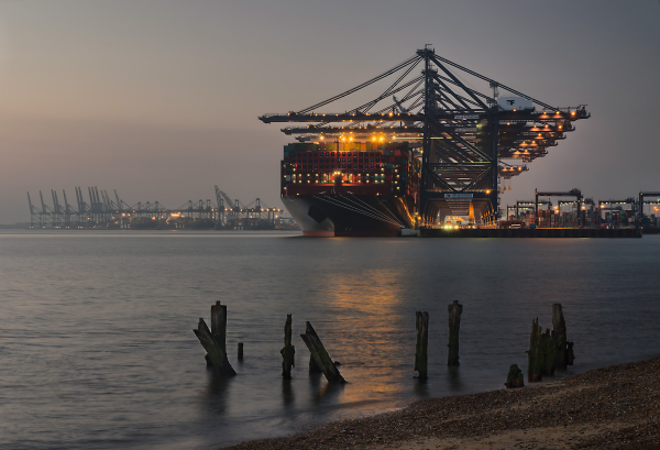 Dusk at Trinity Terminal, Felixstowe