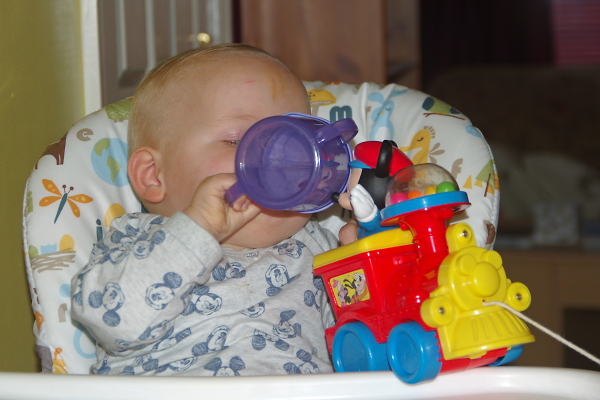 Mickey Mouse fan shares his drink