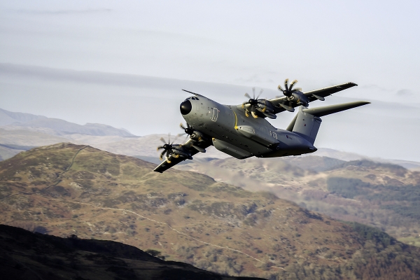 Raf Atlas A400m 1st Time low level in Wales