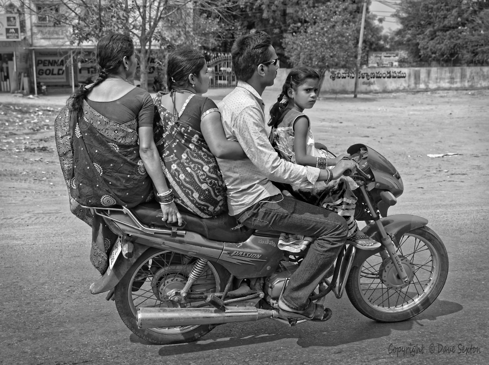 Indian Family on a Motorcycle