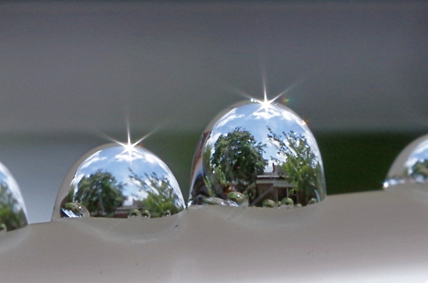 Landscape in a raindrop
