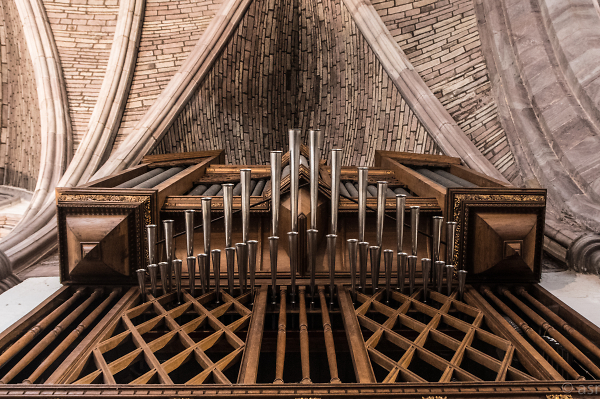 Organ pipes, Brecon Cathedral