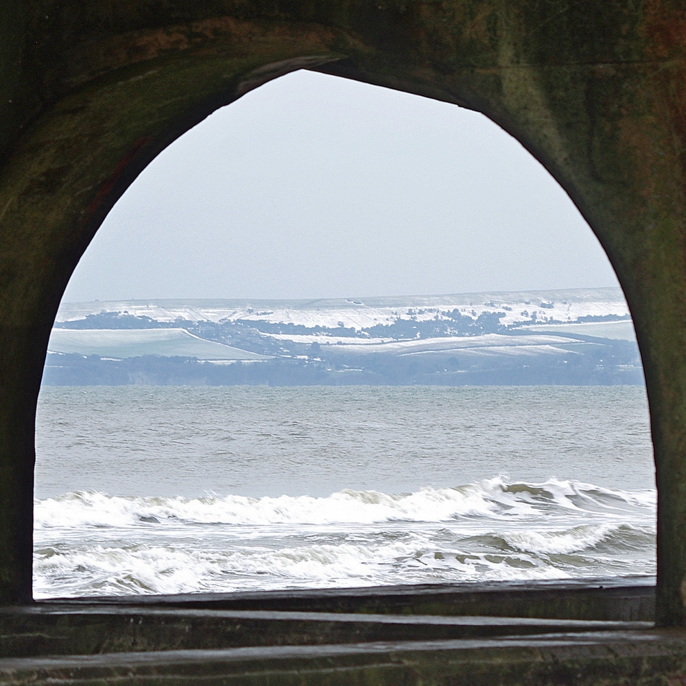 Snow on the Purbeck hills