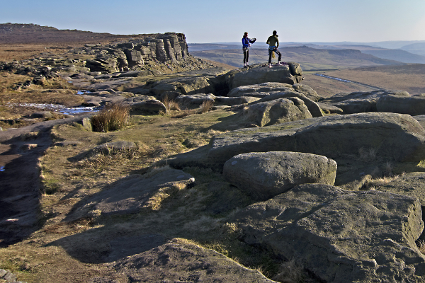 climbers on stanege Edge
