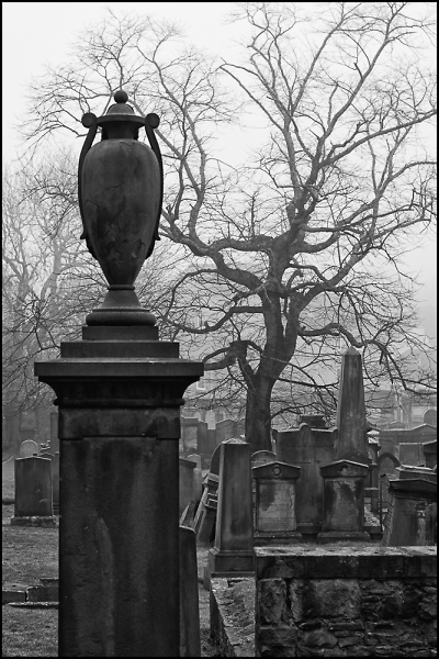 Urn in the fog