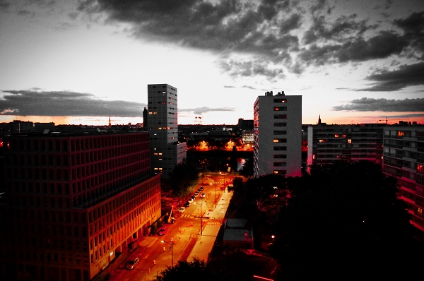 Sunset window view