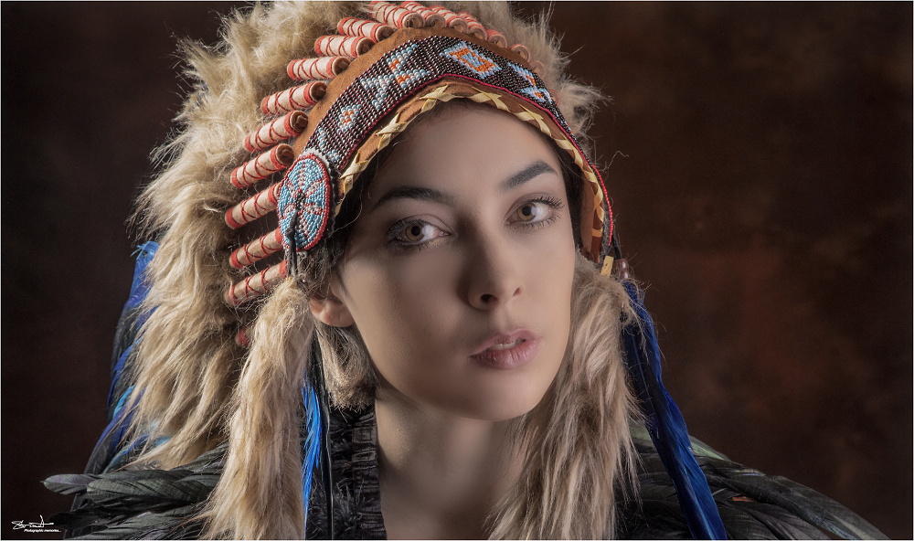 Pretty girl in a headress