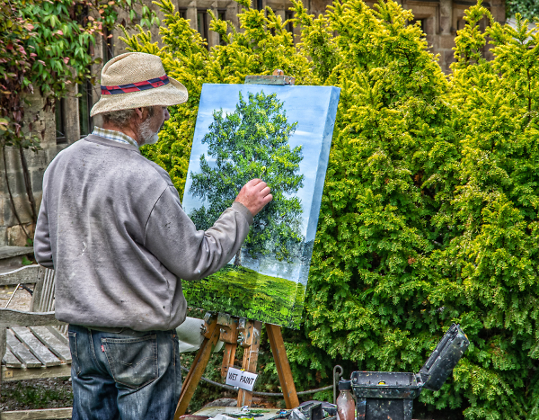 Artist at work.