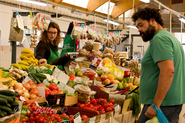 Shopping for lunch.