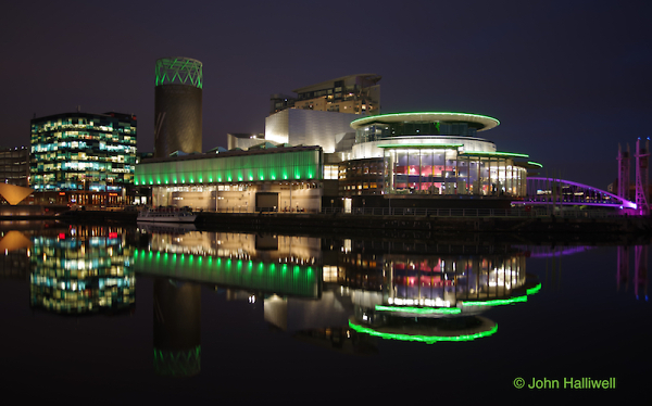 The Lowry Theatre at night