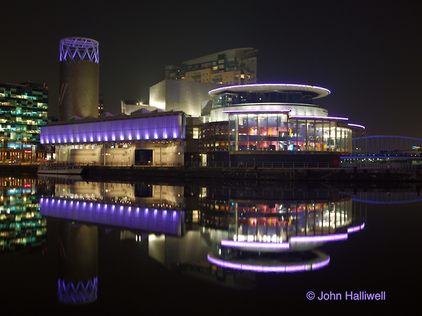 The Lowry Theatre at night (lilac)