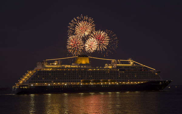 Fireworks at sea!
