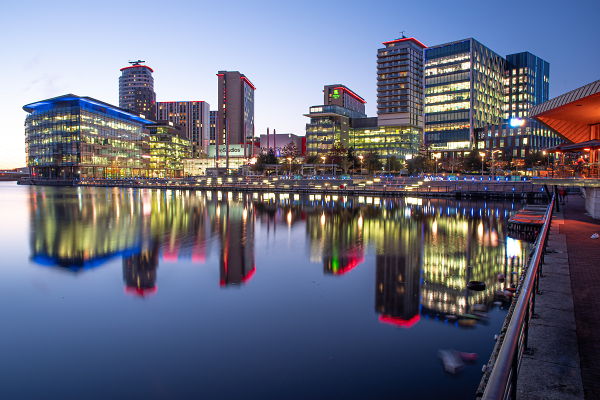 Media City UK by night