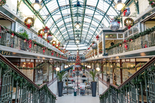Wayfarers Arcade Southport Merseyside at Christmas