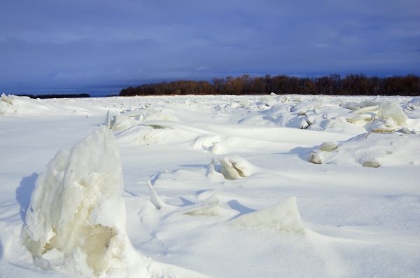 Frozen Red River Manitoba