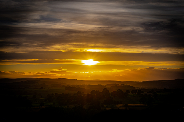 Setting  Sun over a Shire