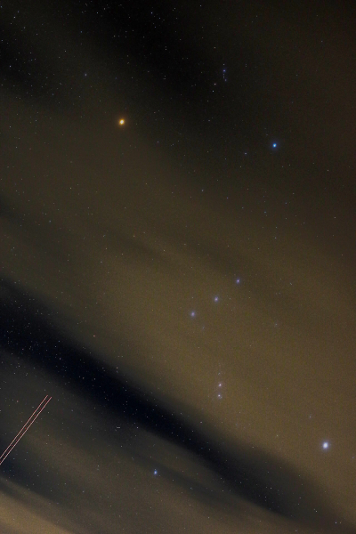 Orion in the clouds