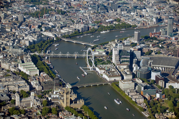 Westminster & Waterloo from the air