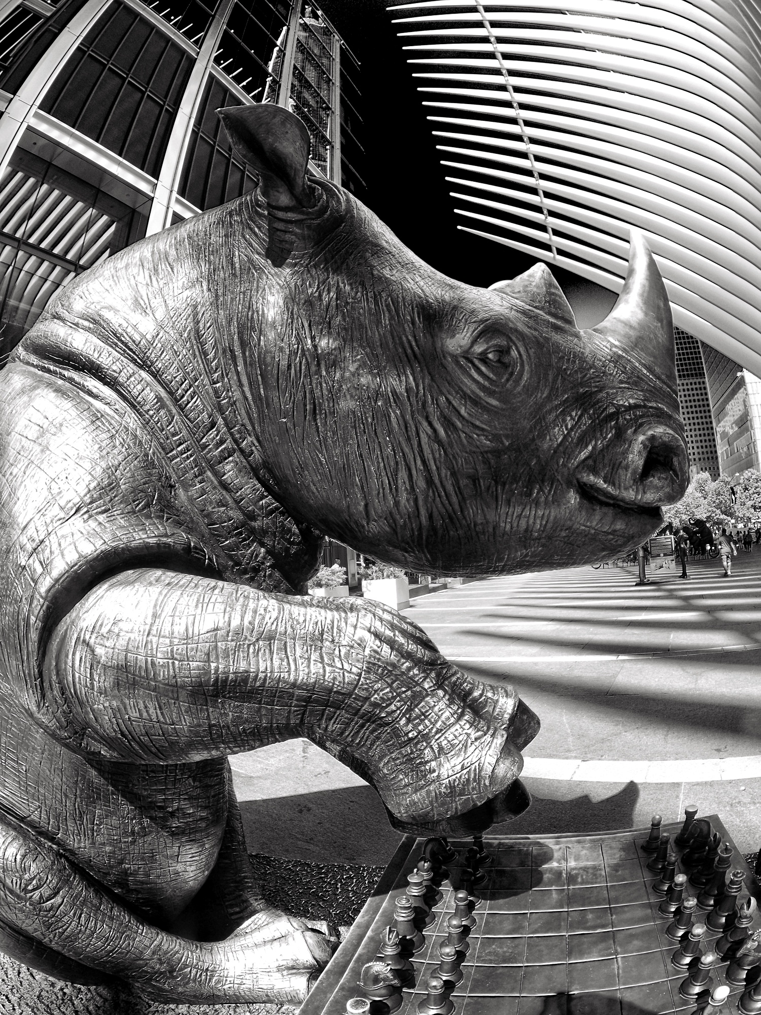 Rhinoceros Playing chess