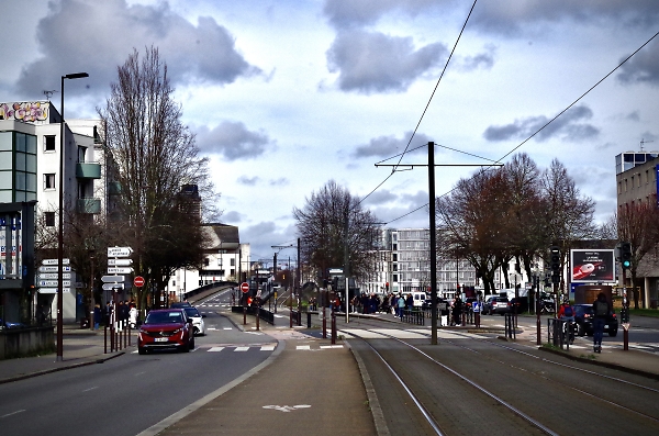 Crossing the street on a Tuesday midday