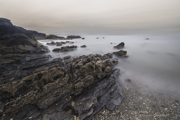 Rocks, morning by the sea