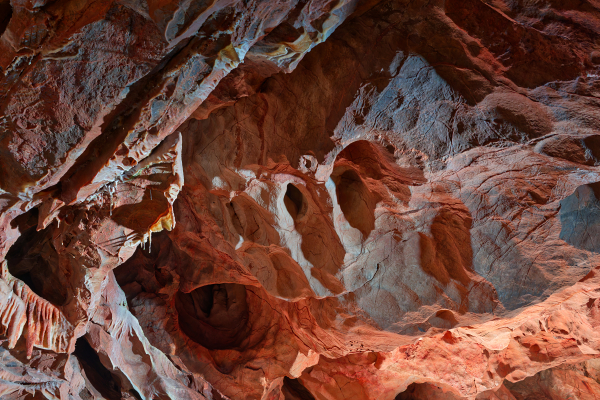 Down in the caves.