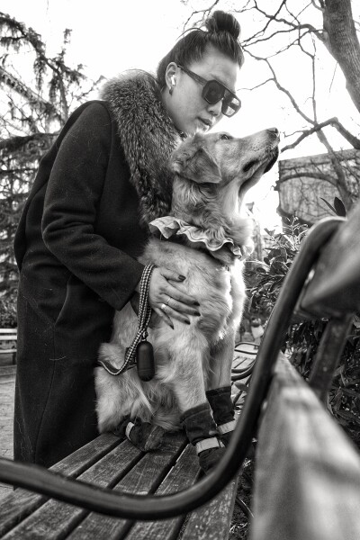 Lady and her dog