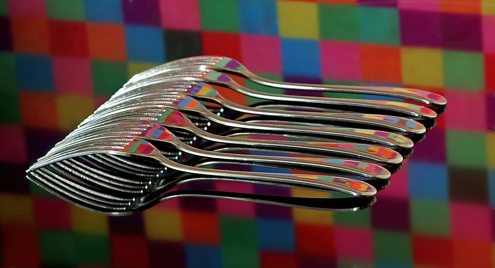 Floating dining forks.