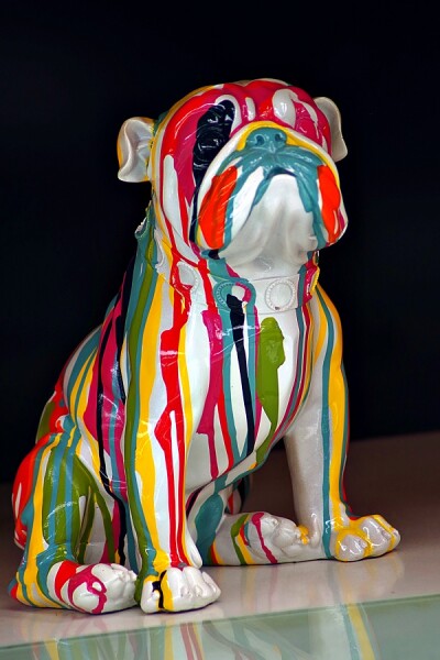 Colorful guilty bulldog