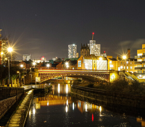 Leeds city at night