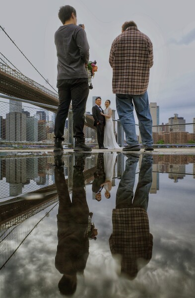 Reflection on a puddle