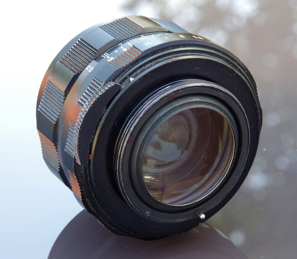 Super-Takumar 50mm f/1.4 8 Element Rear Oblique View