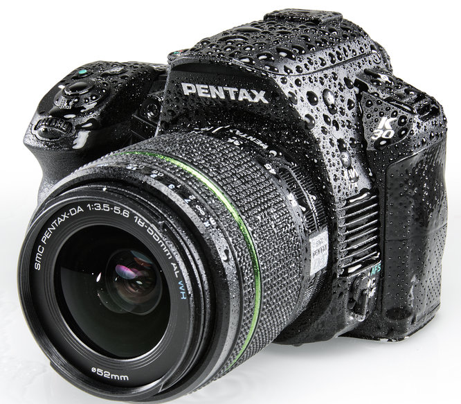 Pentax K-30 Black On White Top Side